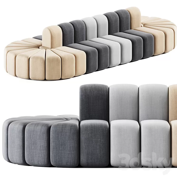Modul Two-sided Sofa Bob by Bla Station / Two-sided sofa 3D Model