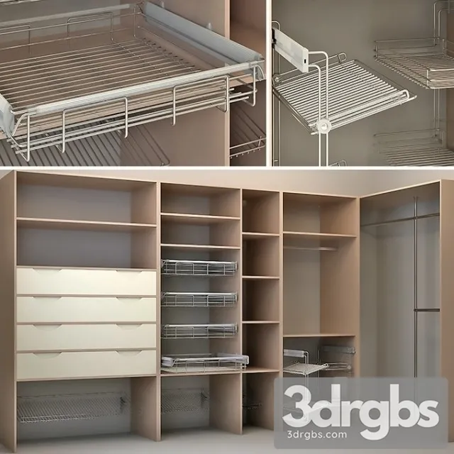 Modul Woden Wardrobe 3D Model Free