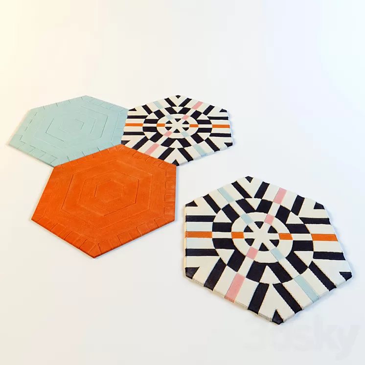 Modular carpet for a child's room KinderGROUND 3D Model