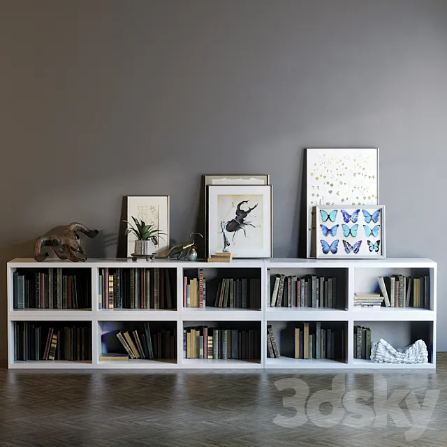 Modular chest of drawers with filling 3D Model