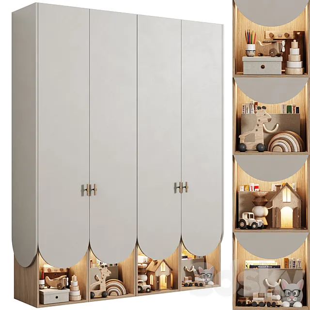 Modular children's wardrobe in a modern style 06 Free Download
