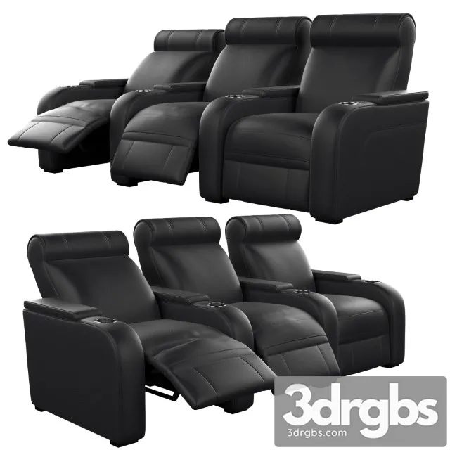 Modular Cinema Seat 3 Positions 3D Model Free