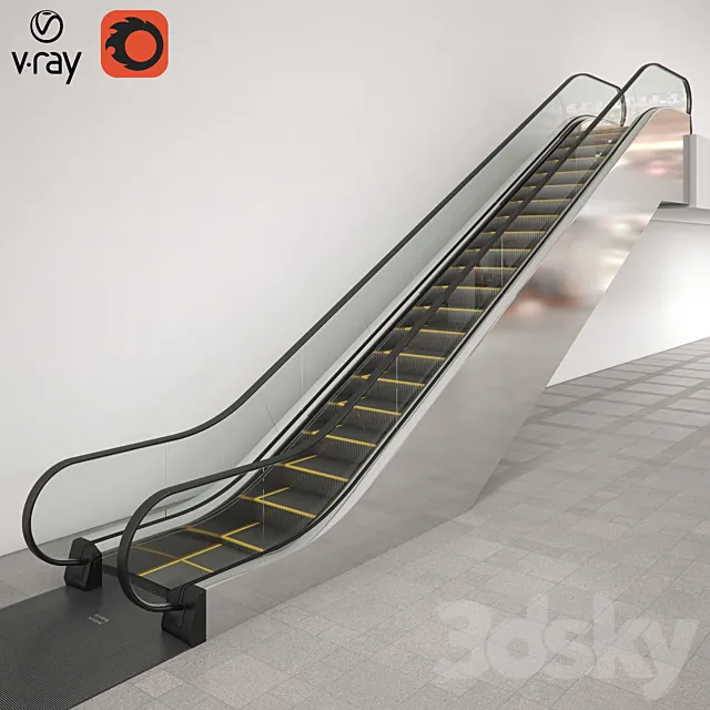Modular escalator KONE TravelMaster 110 3DModel