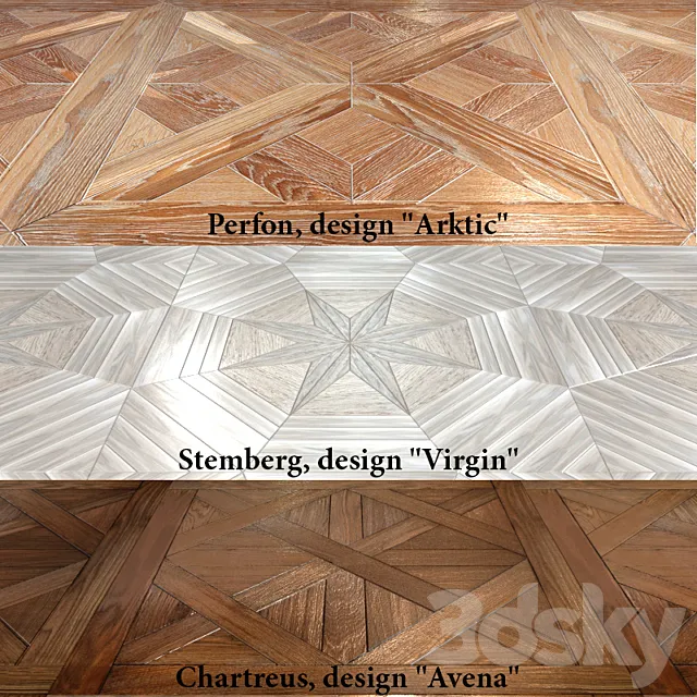 Modular flooring 2 (3 types) 3D Model