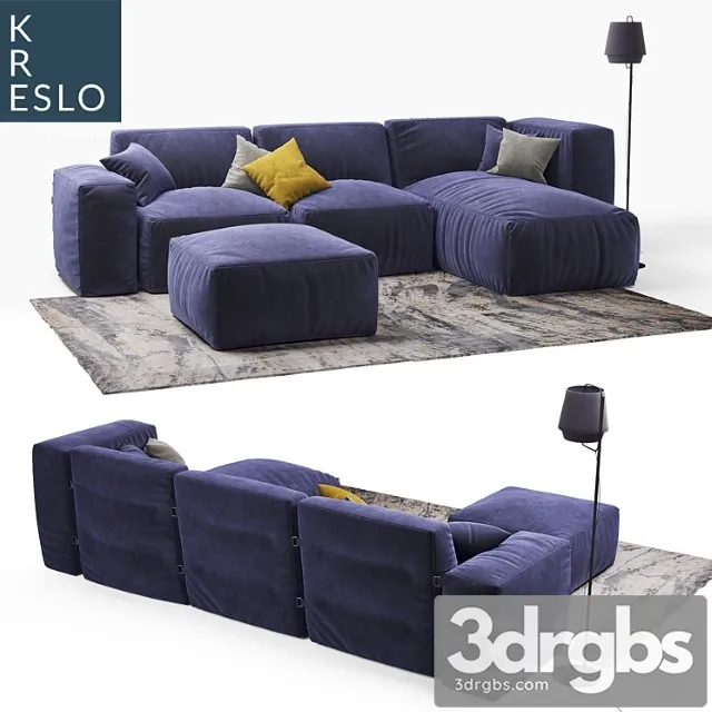 Modular frameless sofa 2 3D Model Free