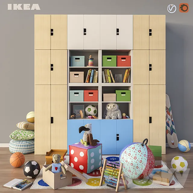 Modular furniture. accessories and toys IKEA set 3 3DModel