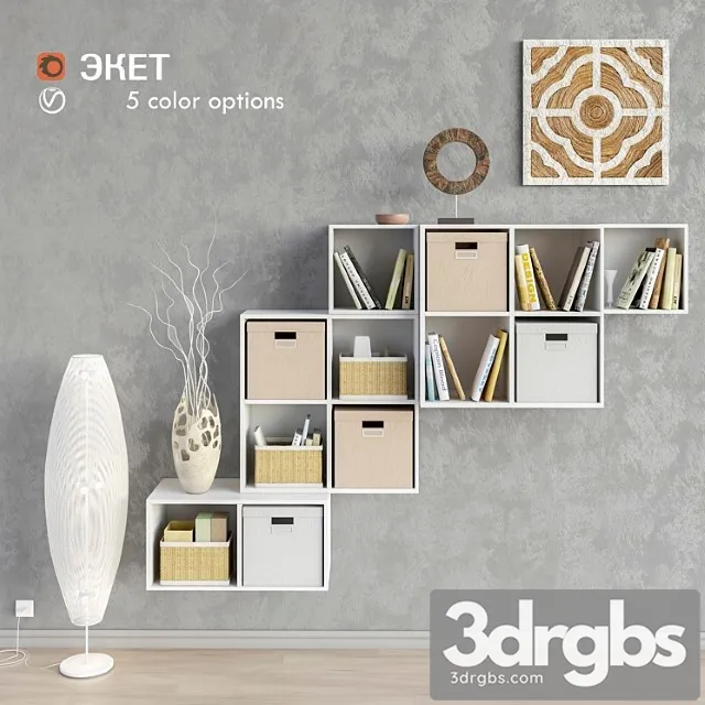 Modular furniture ikea accessories and decor set 10 2 3D Model Free