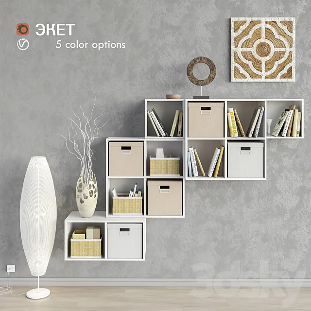 Modular furniture IKEA accessories and decor set 10 3D Model