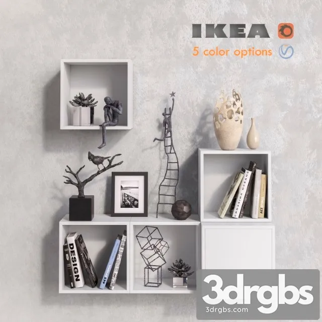 Modular furniture Ikea Accessories and Decor Set 3D Model Free