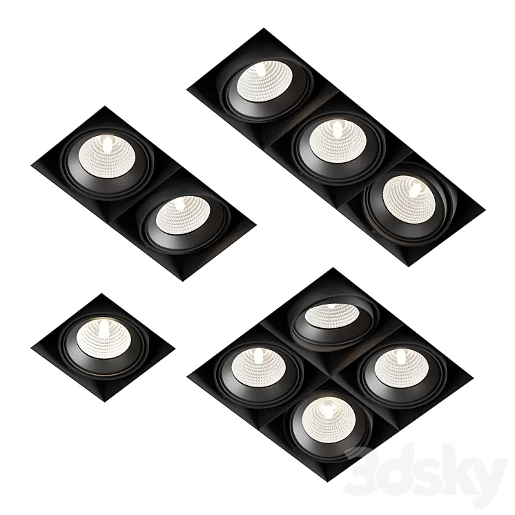 Modular Lighting Instruments Multiple trimless 3D Model Free Download
