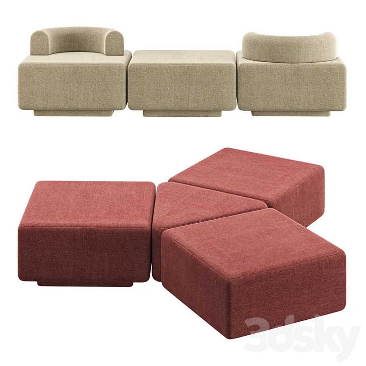 Modular Pouf Plump 3D Model Free