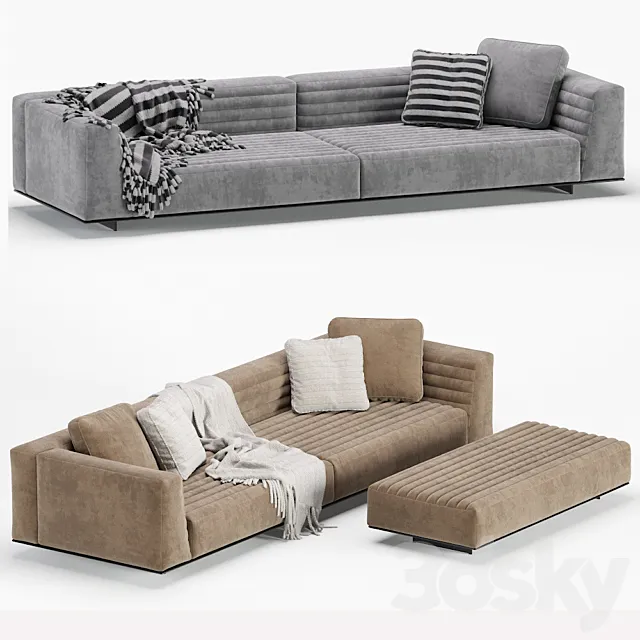 Modular Roger Sofa Minotti 3D Model