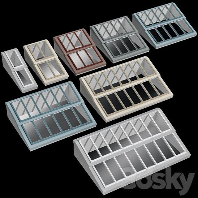 Modular roof window dormer skylight rooflight 3D Model