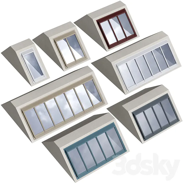 Modular roof window dormer skylight rooflight 3D Model