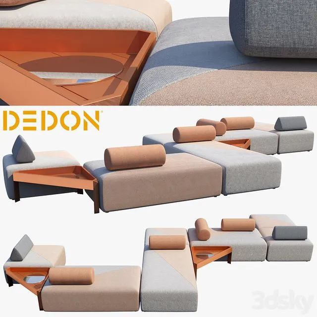 Modular sofa Brixx Dedon 3D Model