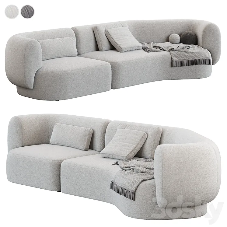 Modular sofa HUG Modular Sofa Composition 01 3D Model Free