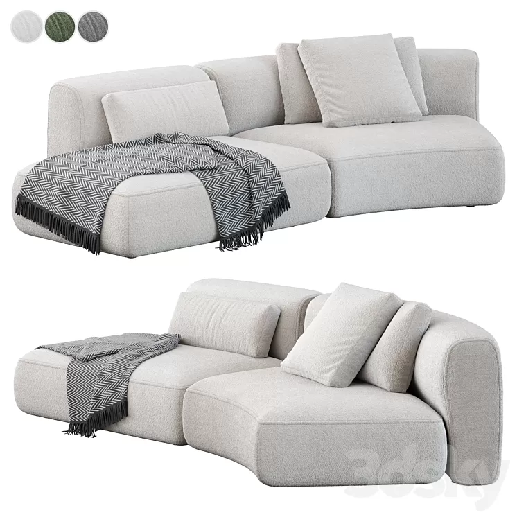 Modular sofa MDF ITALIA Cozy Curve Sofa 3D Model Free