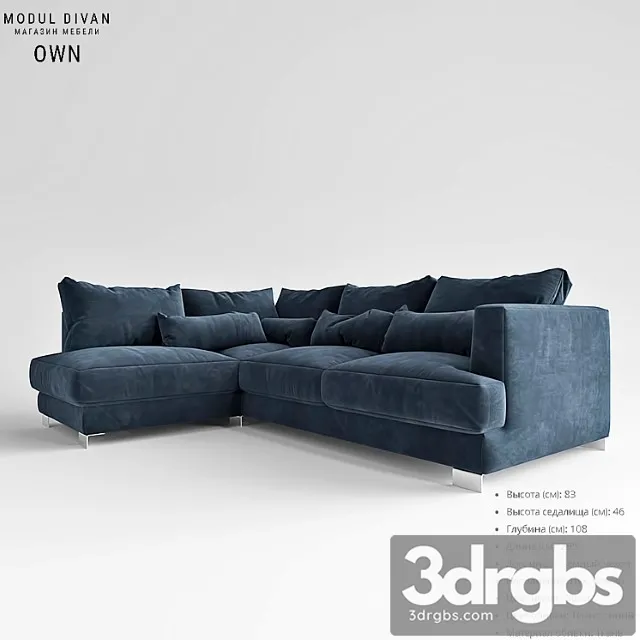 Modular sofa own 2 3D Model Free