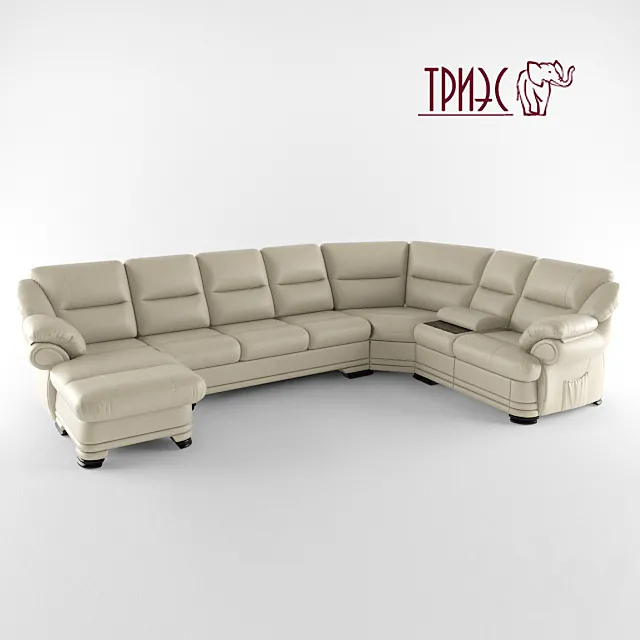 Modular sofa with ottoman and a bar Diana-1 (Factory TRIES) 3DModel