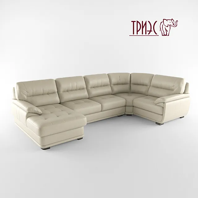 Modular sofa with ottoman and a bar Diana-2 (Factory TRIES) 3DModel