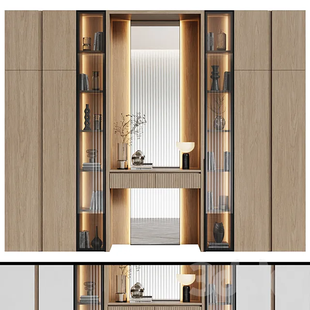 Modular wardrobe in a modern minimalist style 98 3D Model