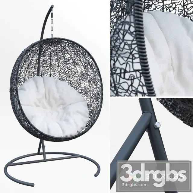 Modway Hide Sunbrella Swing Outdoor Patio Lounge Chair Without Stand 3D Model Free