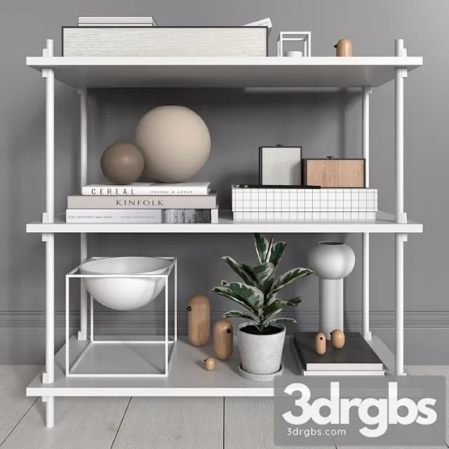 Moebe shelves with decorative filling 2 3D Model Free