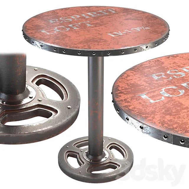 Moe's Home Wheel round dining table 3D Model