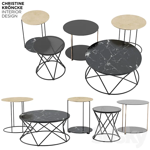 Moi & Mio Coffee & Side Tables by Christine Kroencke 3D Model
