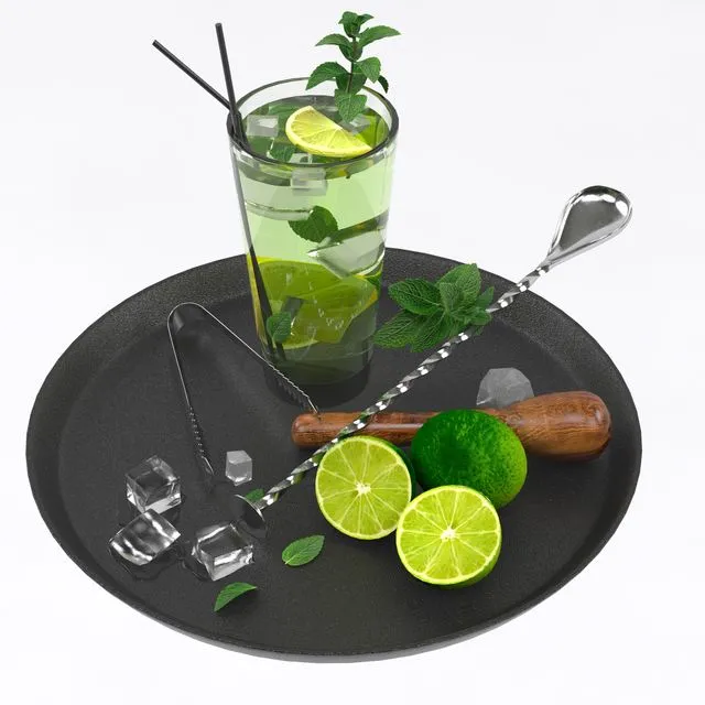 Mojito cocktail set 3D Model