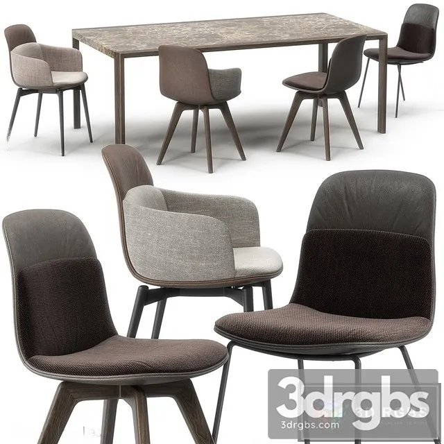 Molteni Barbican Chairs Set 02 3D Model Free