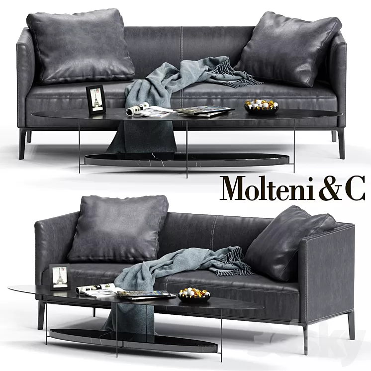Molteni & C CAMDEN Low Backrest Sofa 3D Model