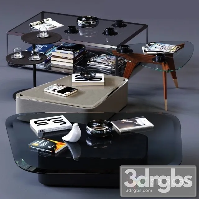 Molteni C Coffee Tables Set 01 3D Model Free