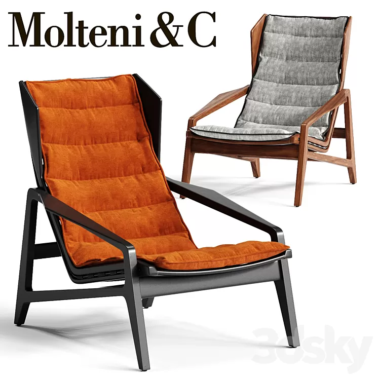 Molteni & C D.156.3 Armchair 3D Model