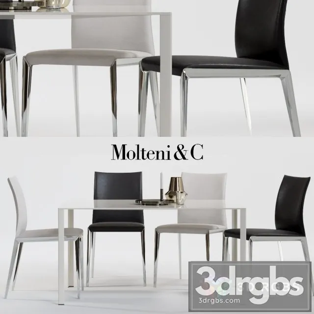 Molteni C Dart Table and Chair 3D Model Free