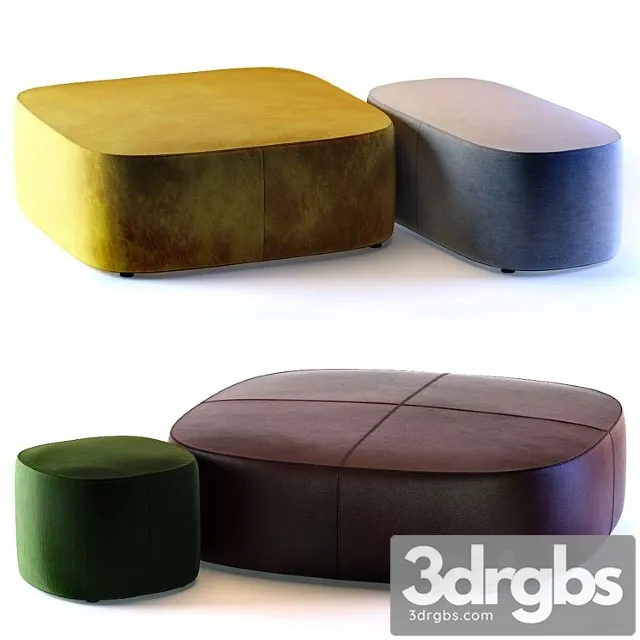Molteni & c domino next poufs 2 3D Model Free
