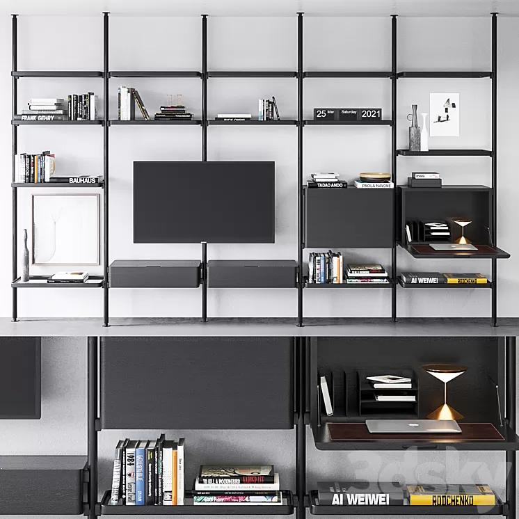 Molteni & C Hector bookcase composition 3 3D Model