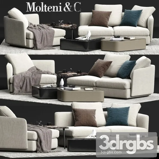 Molteni C Sloane Sofa 01 3D Model Free