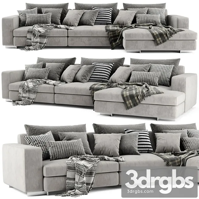 Molteni & C Turner Chaise Longue Sofa 3D Model Download