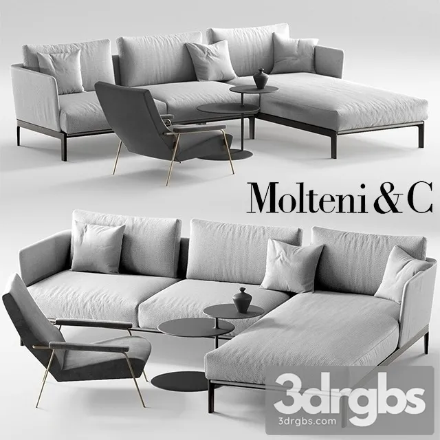 Molteni Chelsea Sofa 01 3D Model Free