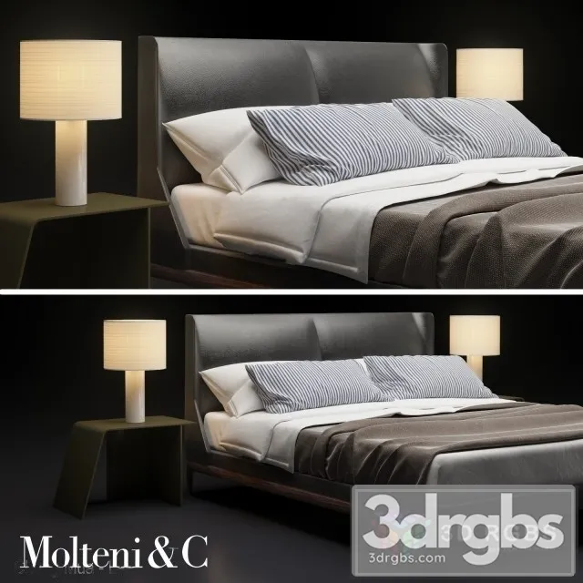 Molteni Fulham Bed 3D Model Free