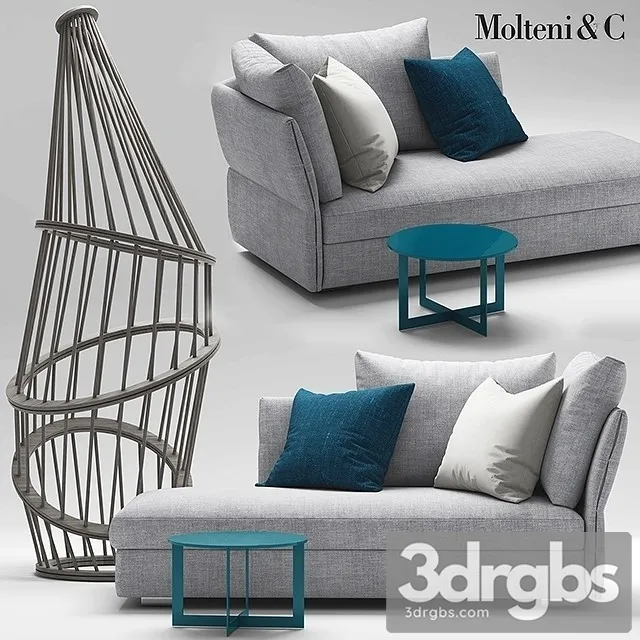 Molteni Holiday Sofa 01 3D Model Free