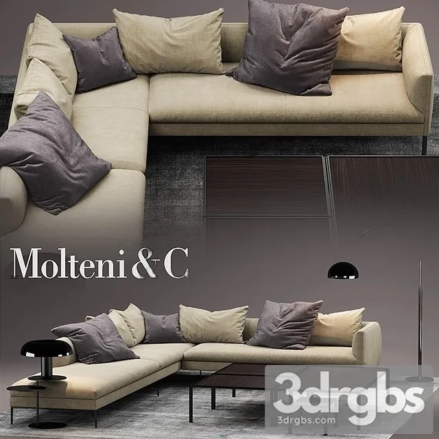 Molteni Sofa Paul 01 3D Model Free