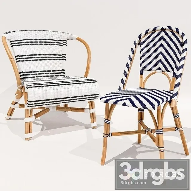 Monaco Chevron Riviera Chairs Serena Lily 3D Model Free