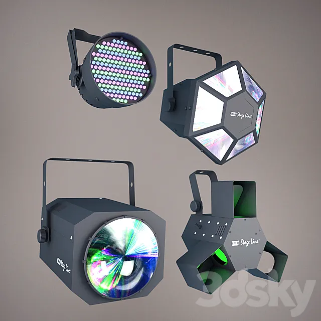 Monacor _ PARL56DMX _ LED-320RGBW _ LED-345RGBW _ LED-300RGB 3D Model