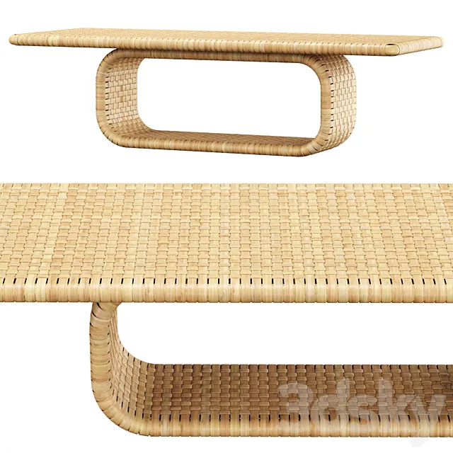 Monica rattan coffee table 3D Model