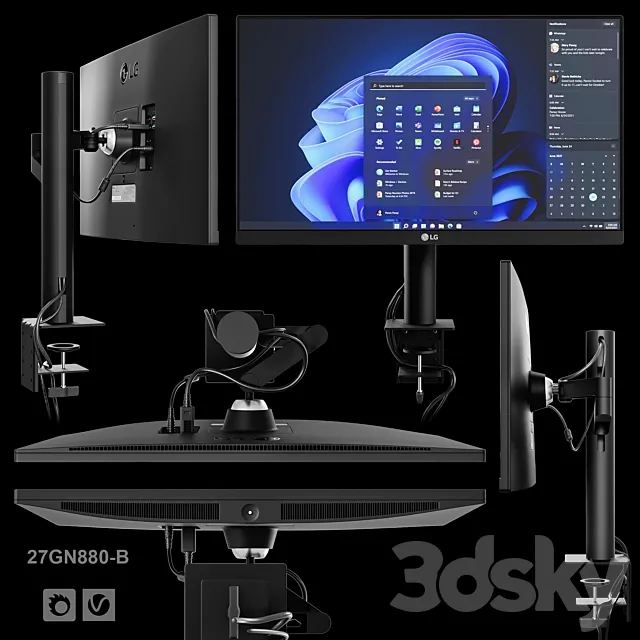Monitor LG 27GN880-B 3D Model