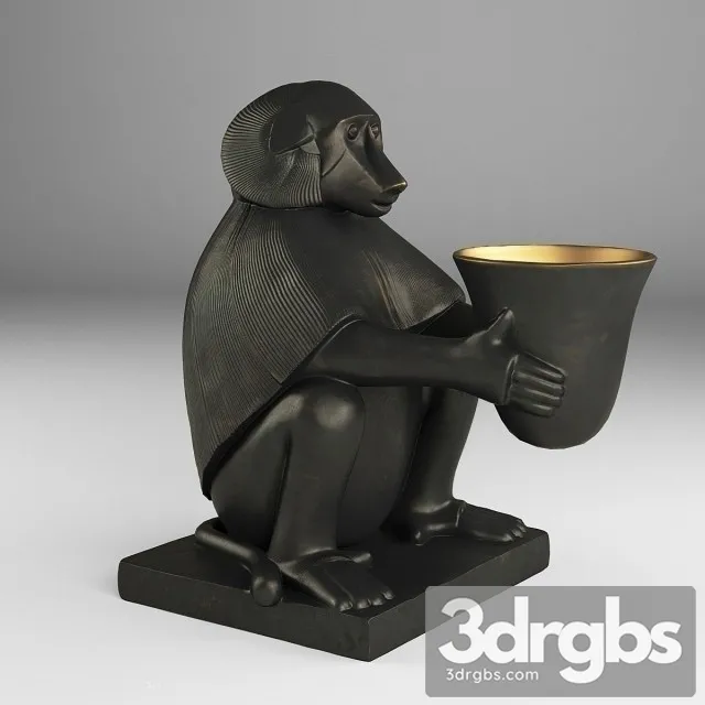 Monkey With Light Art Deco 3D Model Free