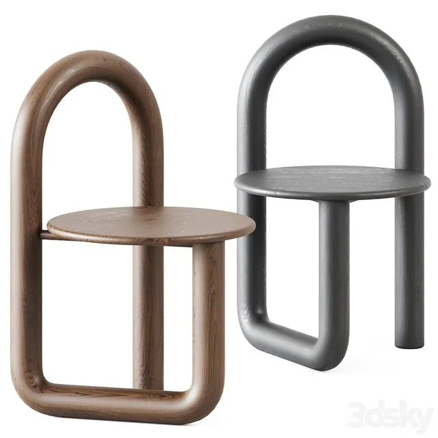 Mono Chair in Ebonized Ash by Objects & Ideas 3D Model