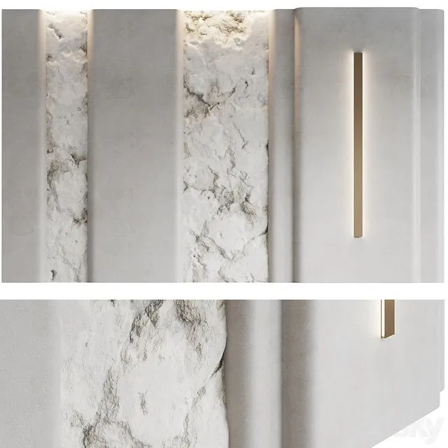 Monolithic wall panel 3D Model